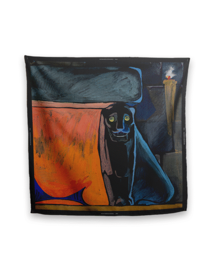 Silk headscarf black avaza